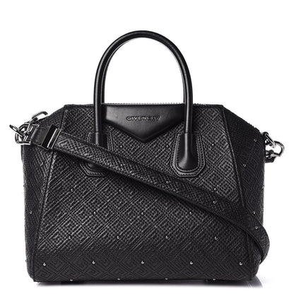 Givenchy Lambskin Logo Embossed Small Studded Antigona Black 1 of 18