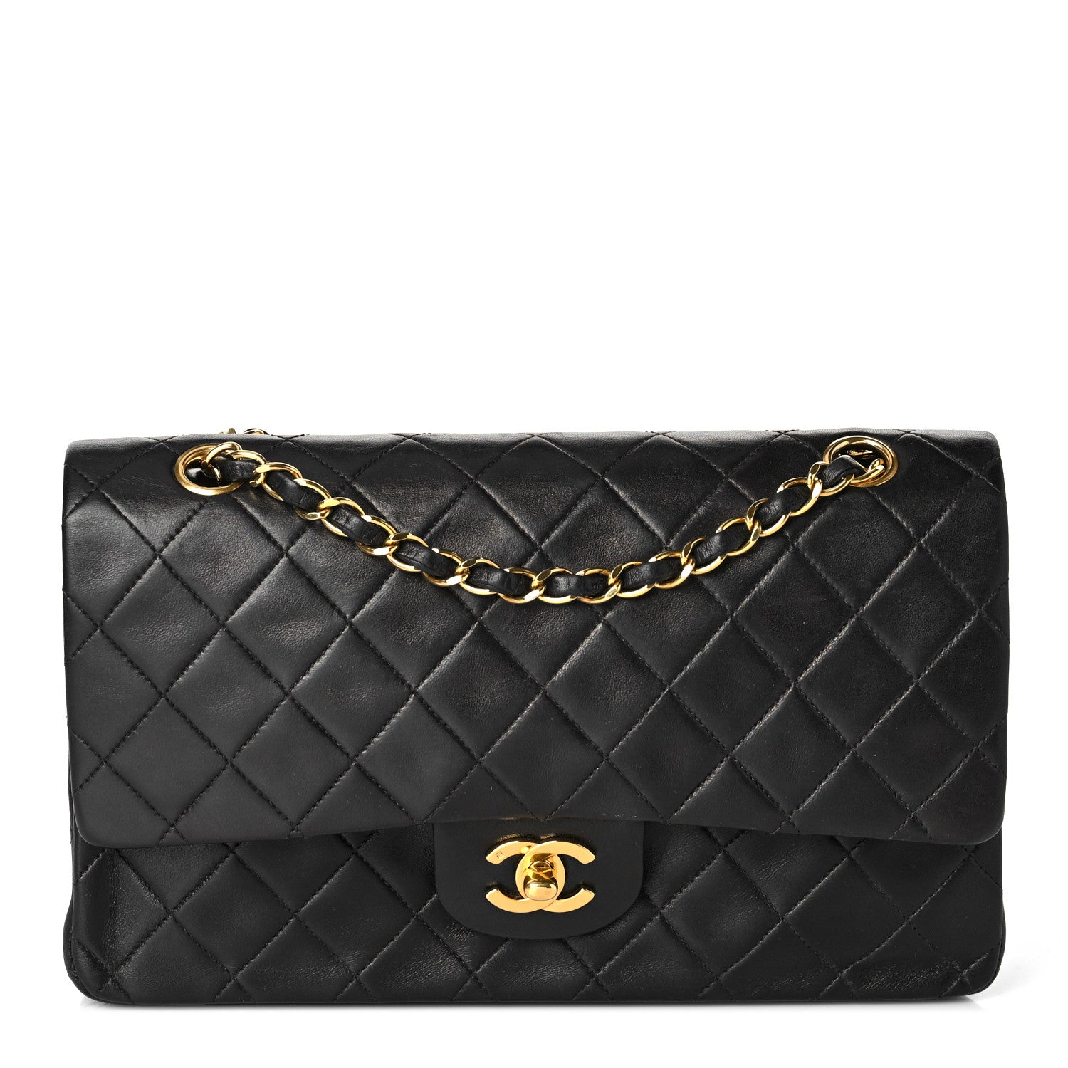 Chanel Lambskin Quilted Medium Double Flap Black 1 of 10