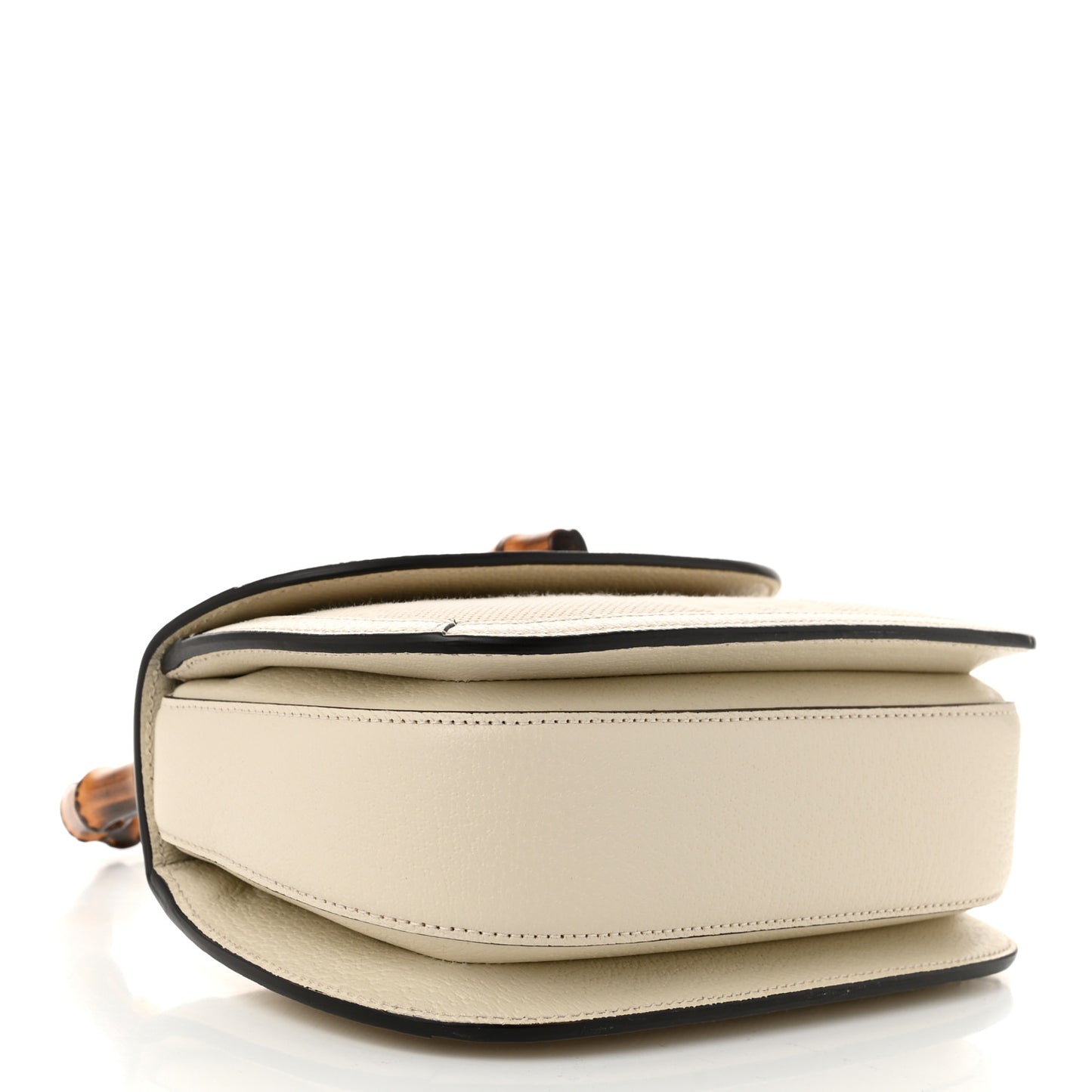 Monogram Jumbo GG Textured Dollar Calfskin Web Small Bamboo 1947 Top Handle Bag Off White