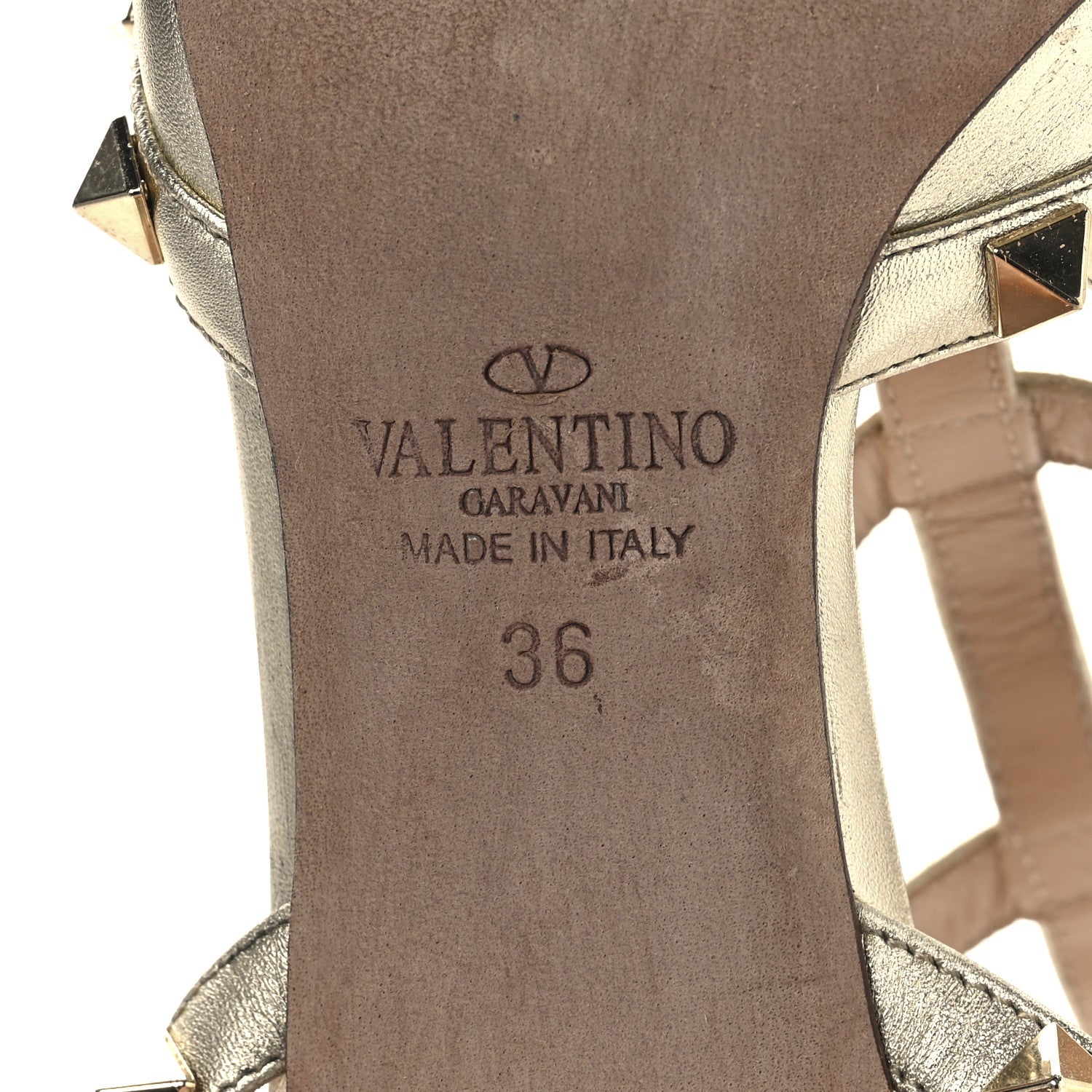 Valentino Garavani Metallic Nappa Rockstud Ankle Strap 65mm Pumps