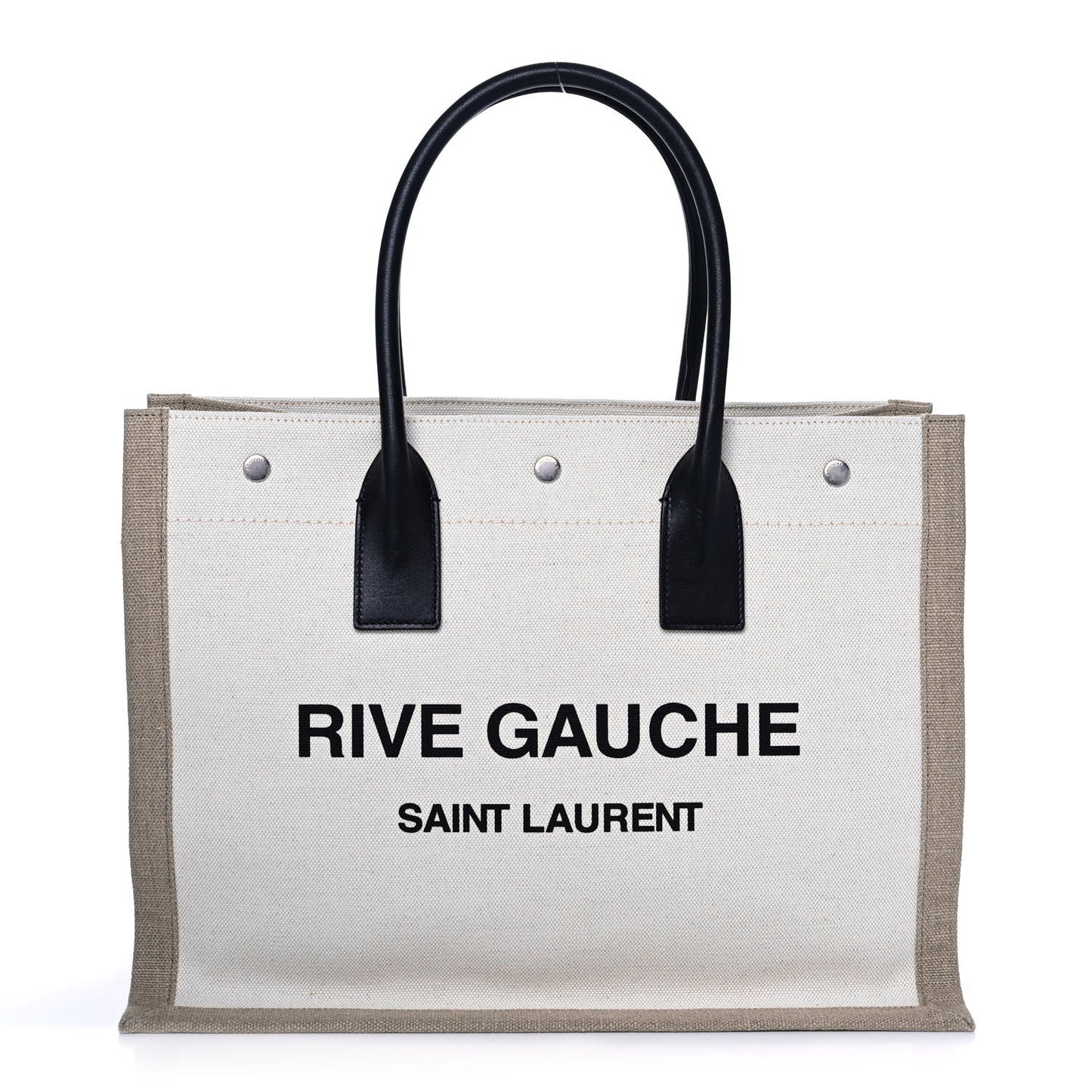 Linen Calfskin Small Rive Gauche Tote Optic White