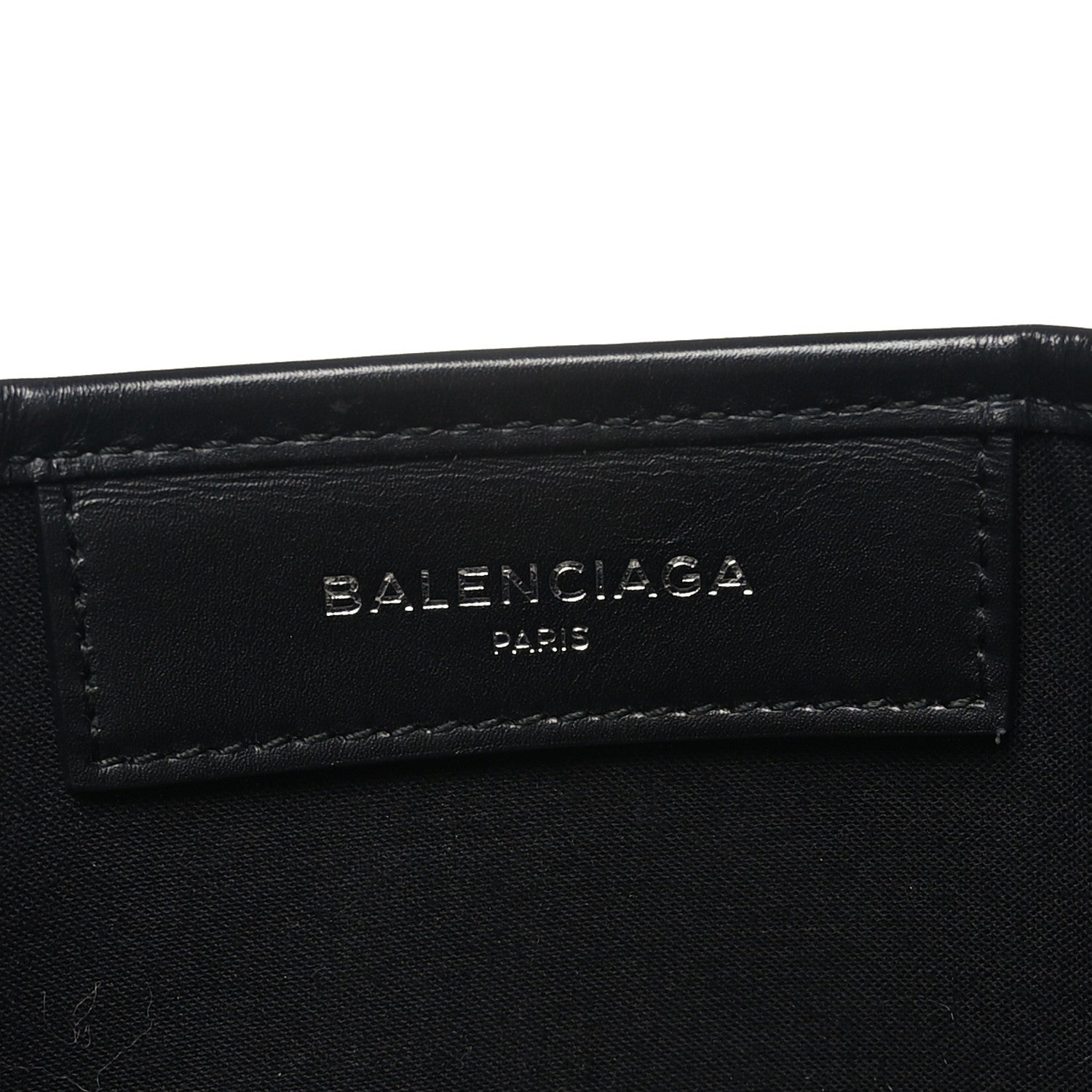 Balenciaga Cotton Canvas Satin Calfskin S Navy Cabas Natural Black 7 of 12