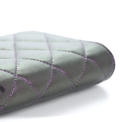 Chanel Iridescent Lambskin Quilted Large Gusset Flap Wallet Purple 13 of 16