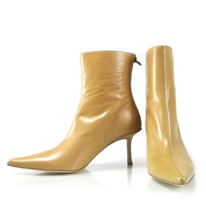 Jimmy Choo Leather Ankle Boots 38.5 Beige 1 of 6