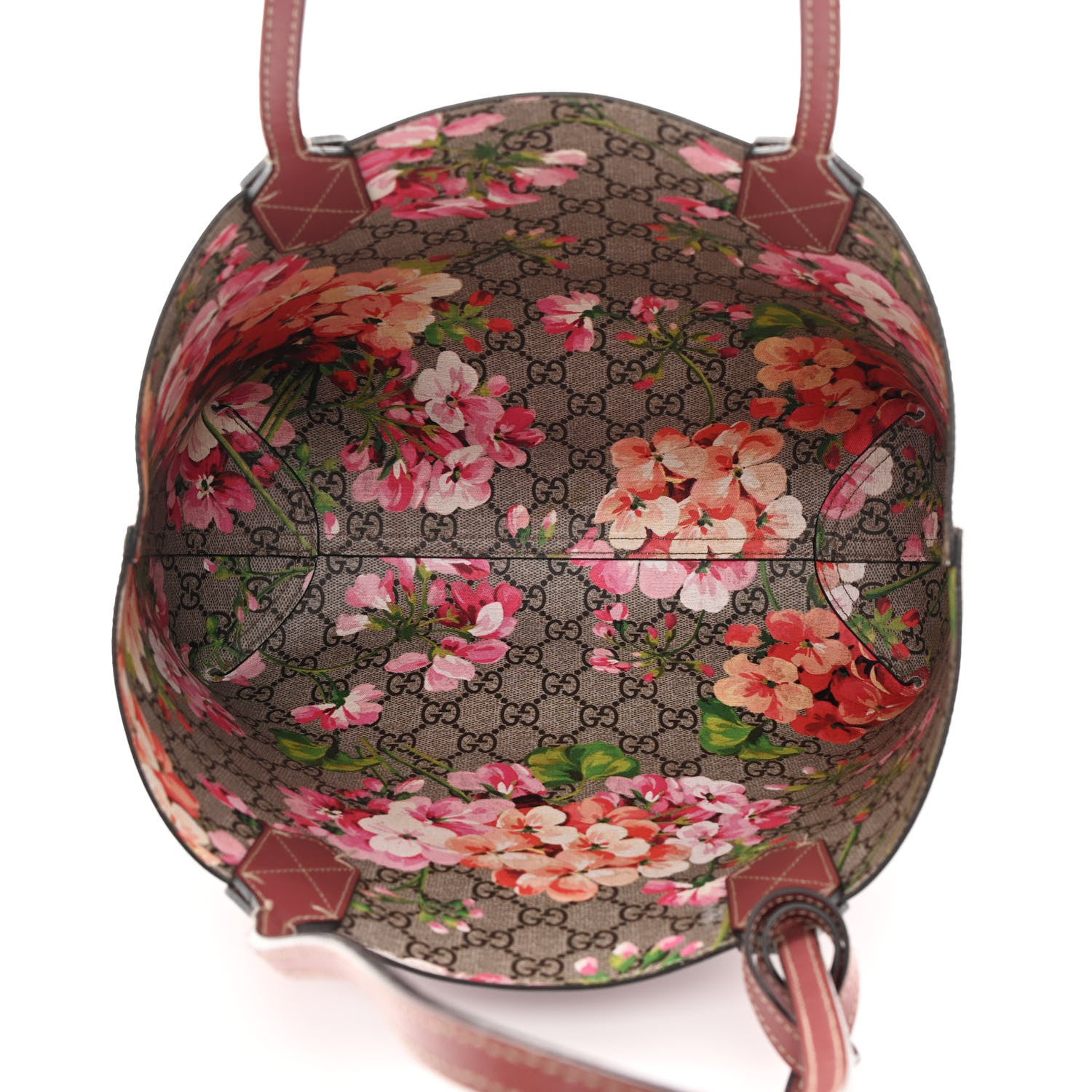 Gucci GG Supreme Monogram Blooms Medium Reversible Tote Beige Multicolor Dry Rose 25 of 33