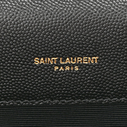 Saint Laurent Grain De Poudre Textured Mixed Matelasse Triquilt Medium Monogram Satchel Black 6 of 11