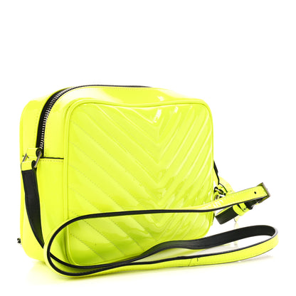 Saint Laurent Patent Calfskin Matelasse Monogram Lou Camera Bag Neon Yellow 3 of 13