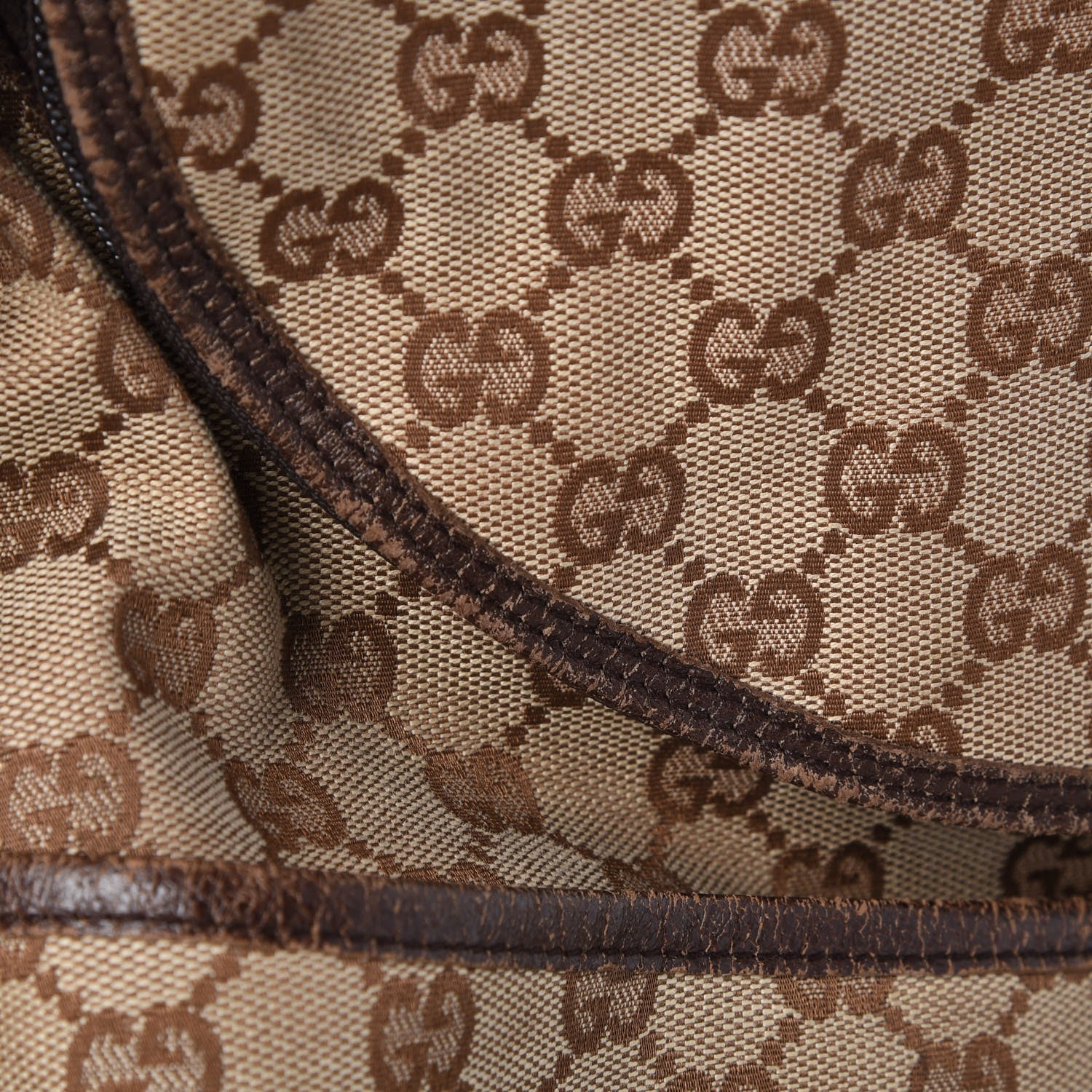 Gucci Monogram Natural Pigskin Large Diaper Bag Beige Ebony Cocoa Dark Chocolate 10 of 15