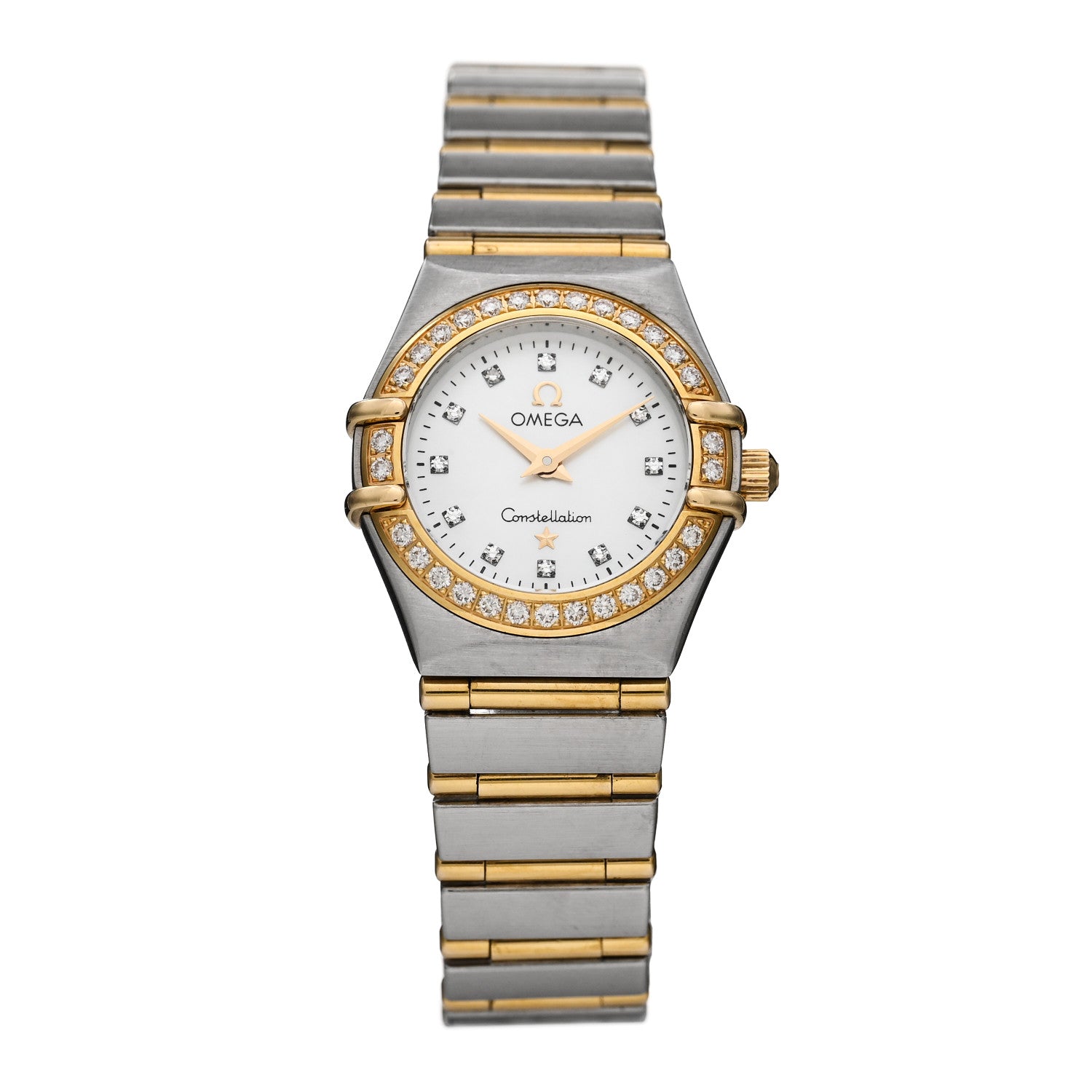 Omega Stainless Steel 18K Yellow Gold Diamond Bezel Mother of Pearl 22mm Constellation Quartz Watch 1267.75.00 1 of 5