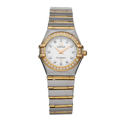 Omega Stainless Steel 18K Yellow Gold Diamond Bezel Mother of Pearl 22mm Constellation Quartz Watch 1267.75.00 1 of 5