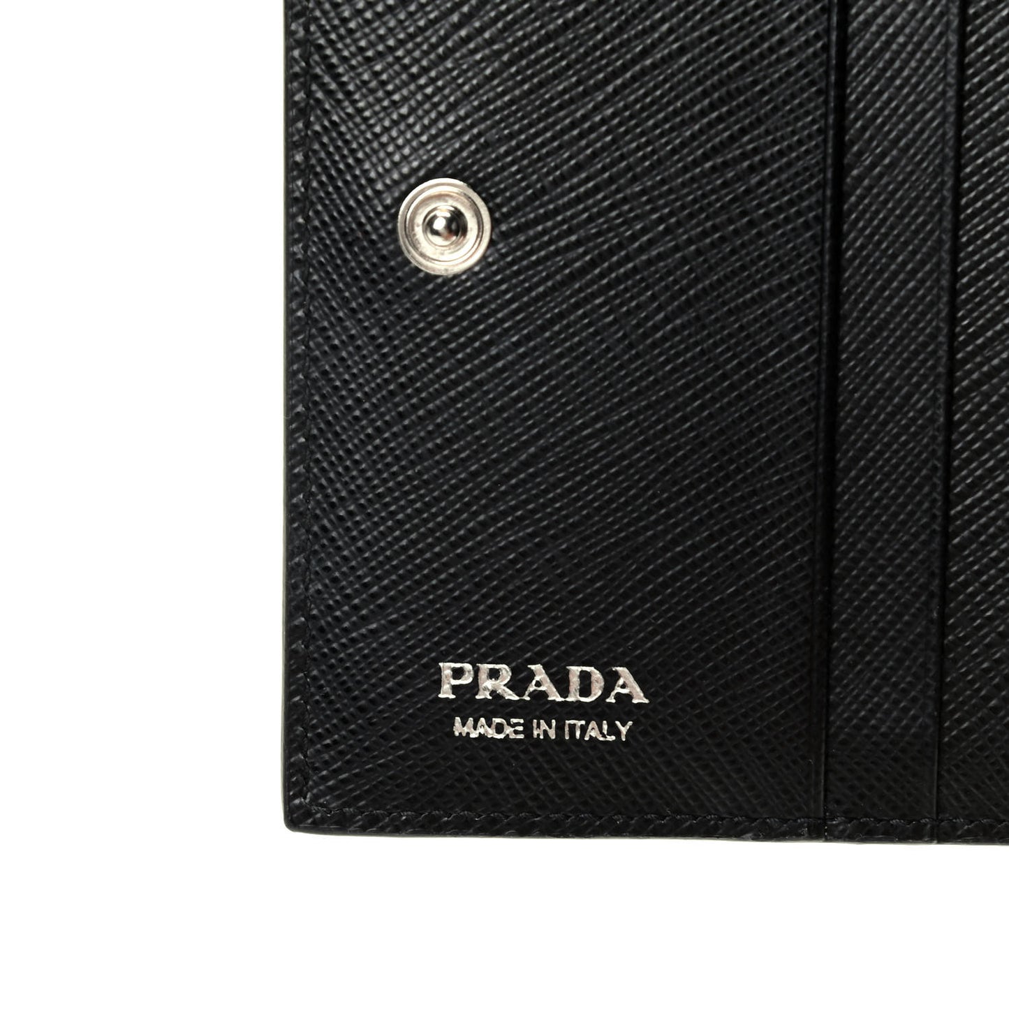 Saffiano Floral Print Bi-Fold Wallet Black