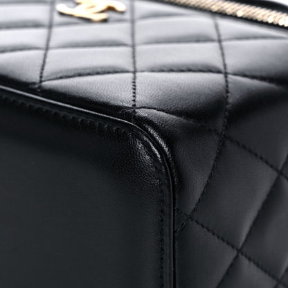 Chanel Lambskin Quilted Small Top Handle Vanity Case With Chain Black 10 of 14