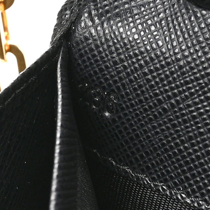 Prada Saffiano Metal Oro Chain Wallet Black 7 of 11