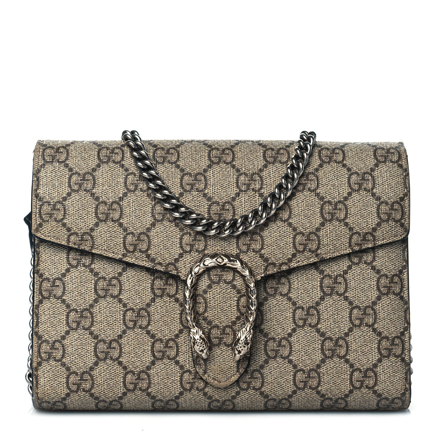 Gucci GG Supreme Monogram Mini Dionysus Chain Wallet Beige Black 1 of 11