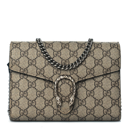 Gucci GG Supreme Monogram Mini Dionysus Chain Wallet Beige Black 1 of 11
