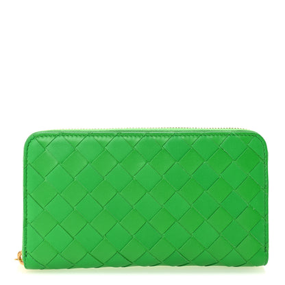 Bottega Veneta Nappa Intrecciato Zip Around Wallet Parakeet 1 of 7