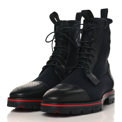Christian Louboutin Waxed Neoprene Mens SockRoc Boots 40 Black 3 of 9