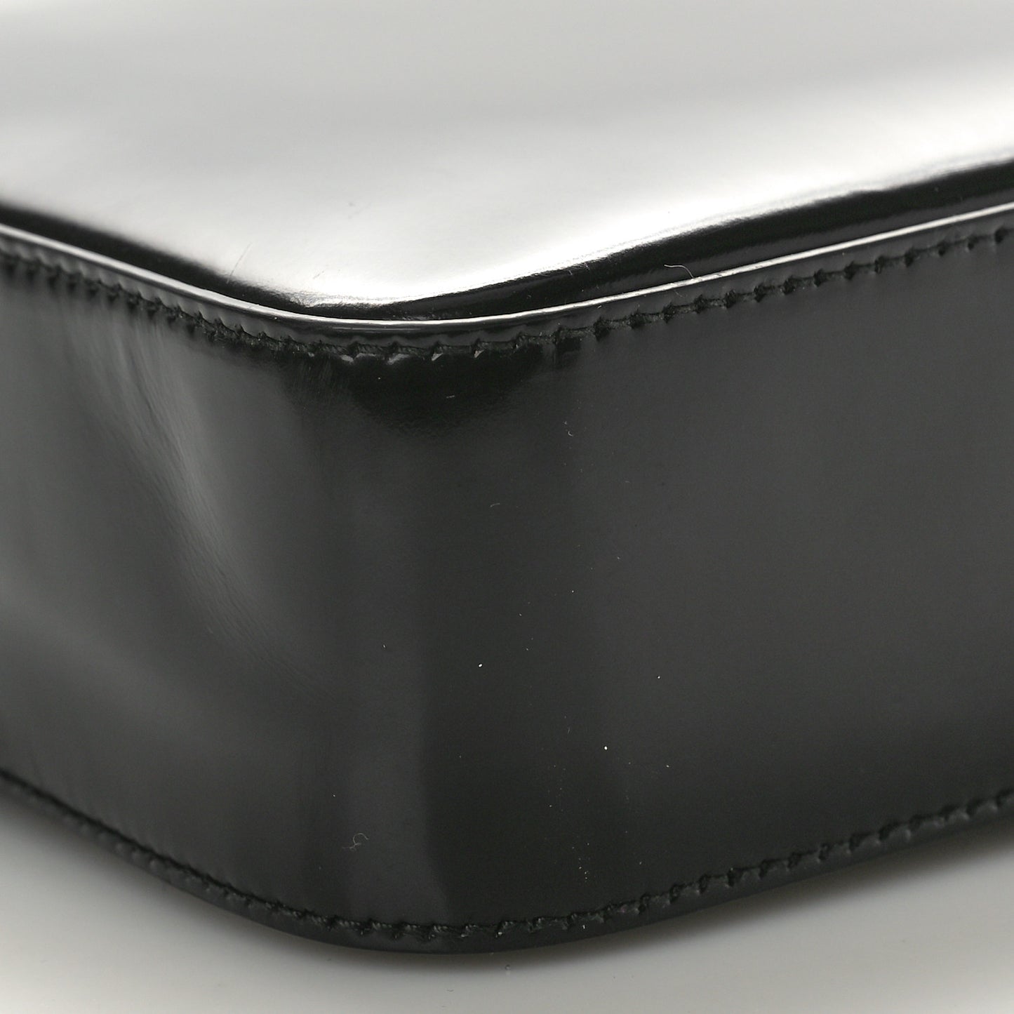 Spazzolato Metal Triangle Logo Small Double Handle Crossbody Tote Black