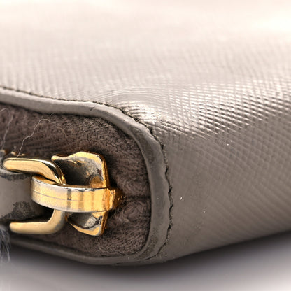 Prada Saffiano Metal Zip Around Wallet Argilla 8 of 10