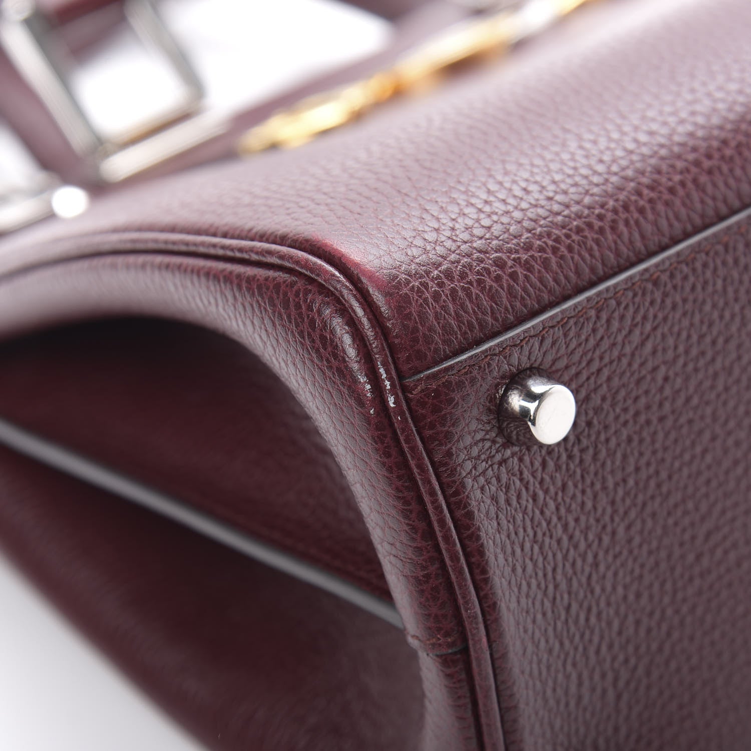 Gucci Grainy Calfskin Small Zumi Top Handle Bag Vintage Bordeaux 11 of 16
