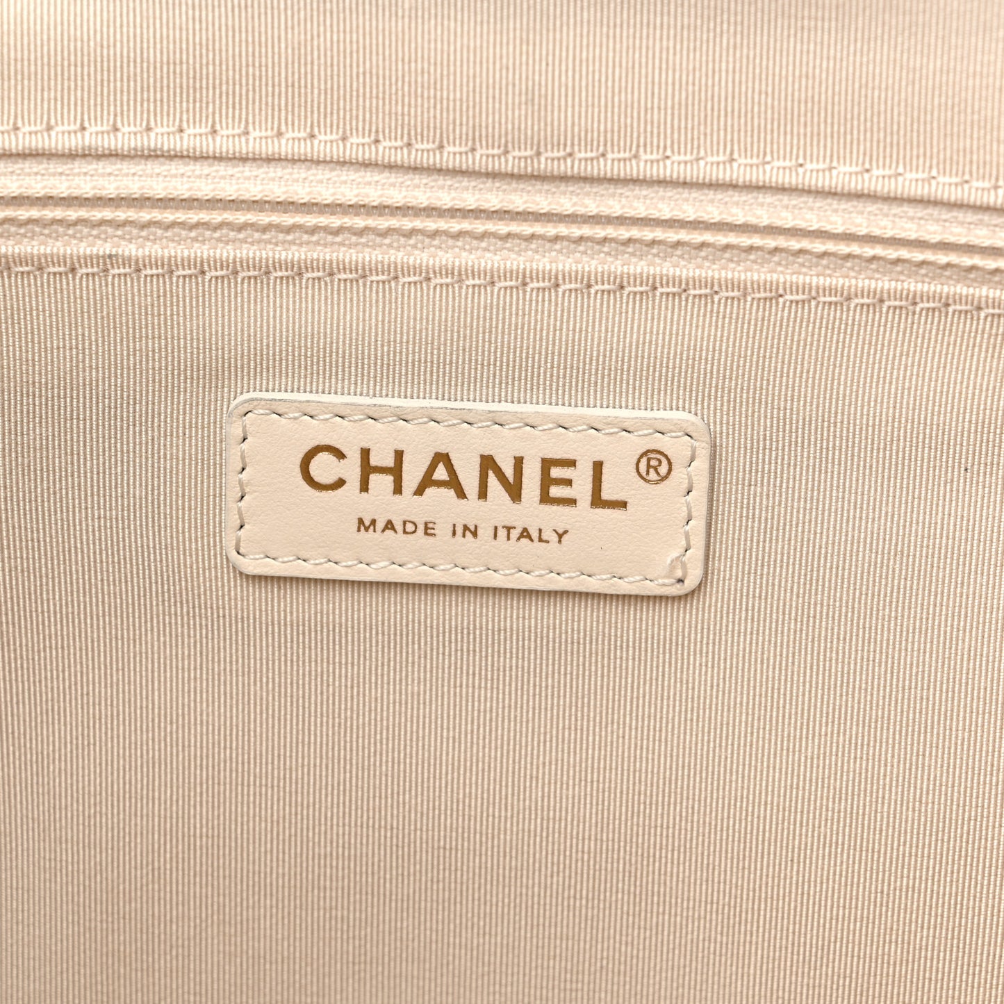 Aged Calfskin Small Charms Deauville Tote White