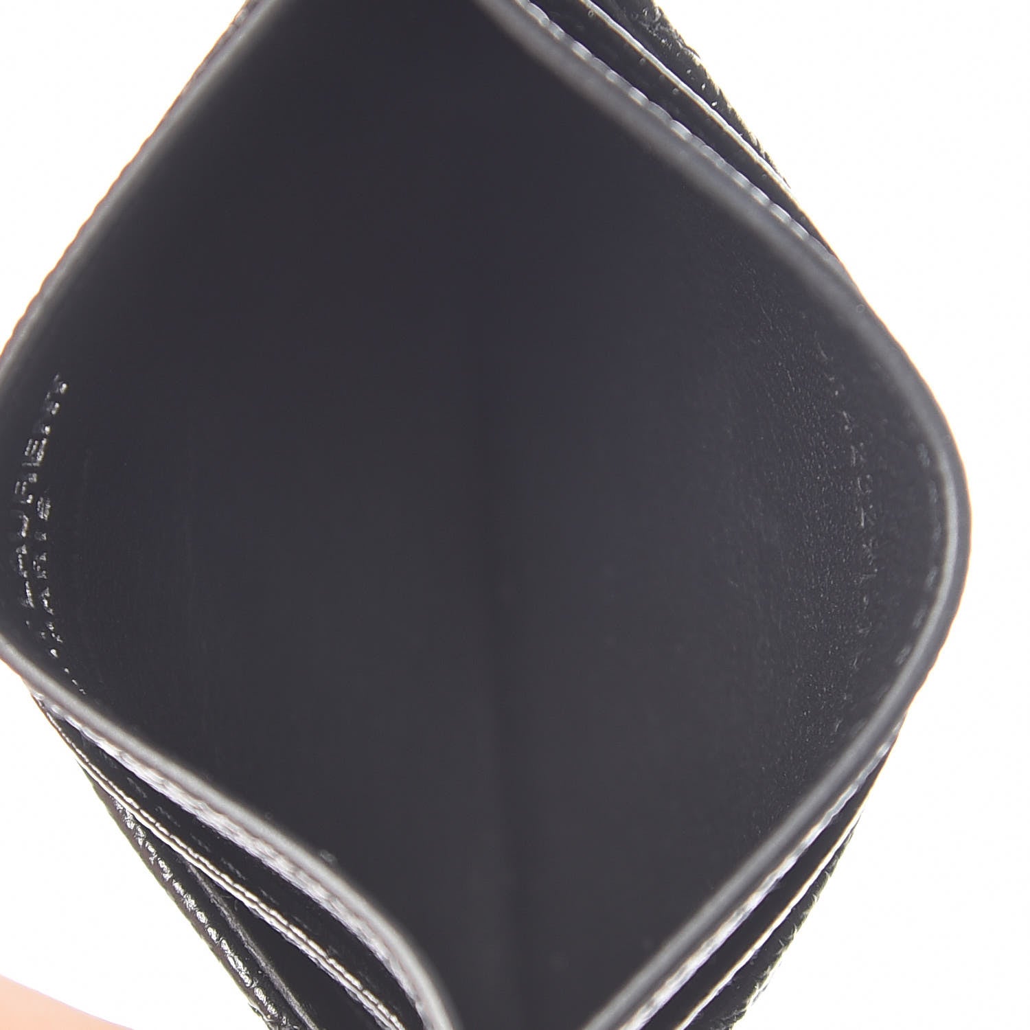 Saint Laurent Grain De Poudre Matelasse Chevron Monogram Credit Card Case Black 5 of 7