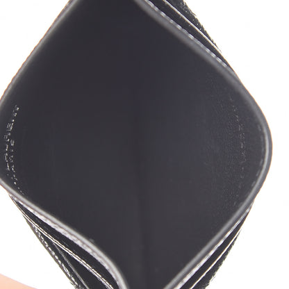 Saint Laurent Grain De Poudre Matelasse Chevron Monogram Credit Card Case Black 5 of 7