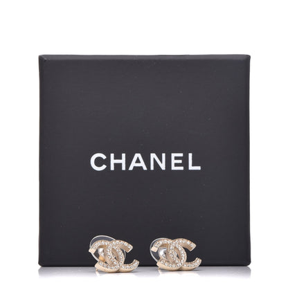 Chanel Crystal CC Earrings Gold 5 of 5