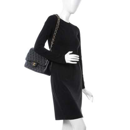 Chanel Lambskin Quilted Jumbo Double Flap Black 2 of 12