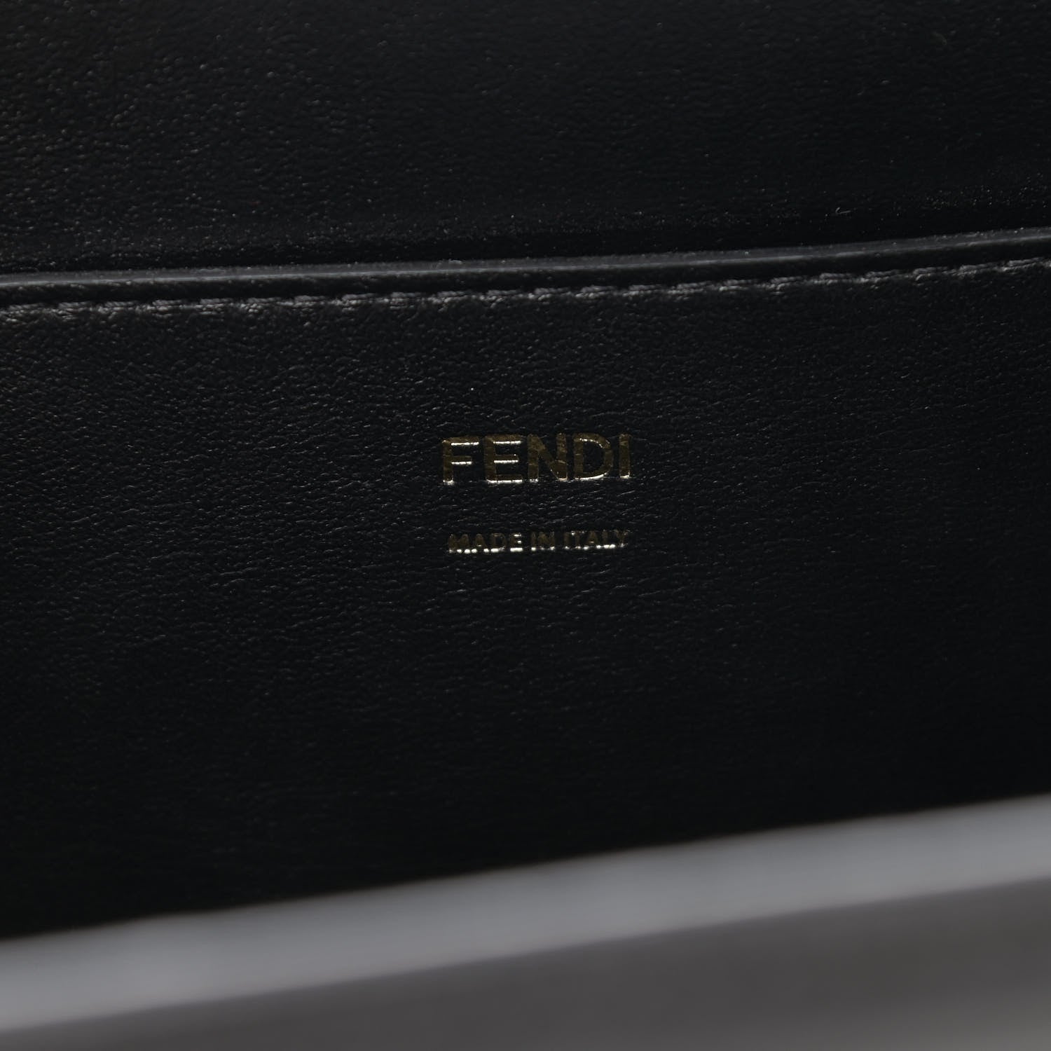 Fendi Vitello Glacier Karligraphy Pocket Shoulder Bag Black Gingerbread 6 of 10
