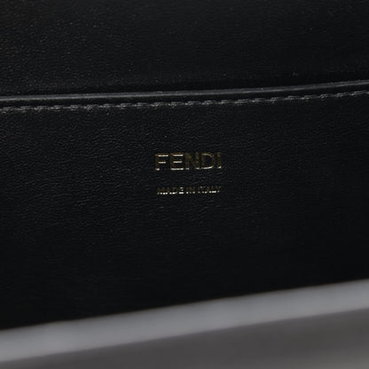 Fendi Vitello Glacier Karligraphy Pocket Shoulder Bag Black Gingerbread 6 of 10