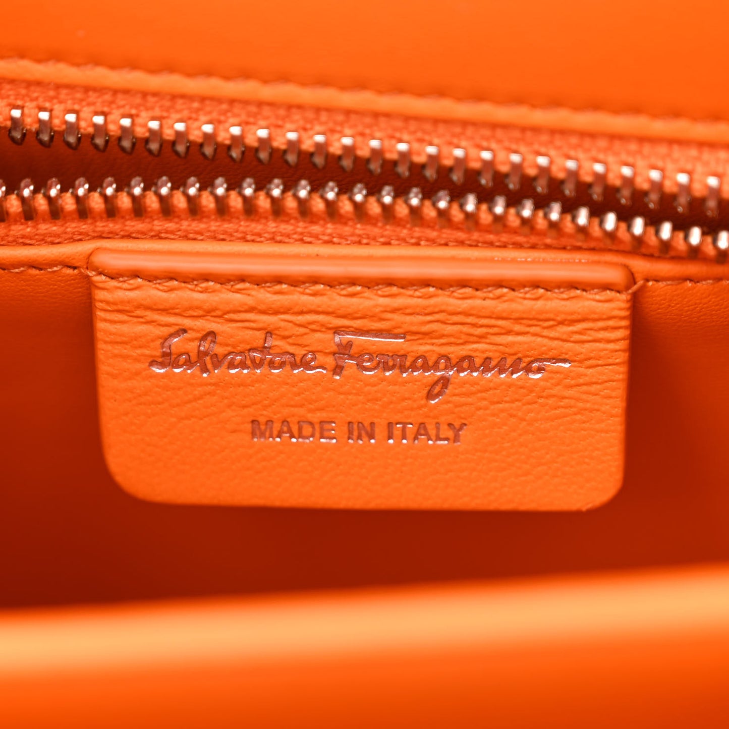 Brushed Calfskin Airbrush Small Iconic Top Handle Bag Orange Multicolor