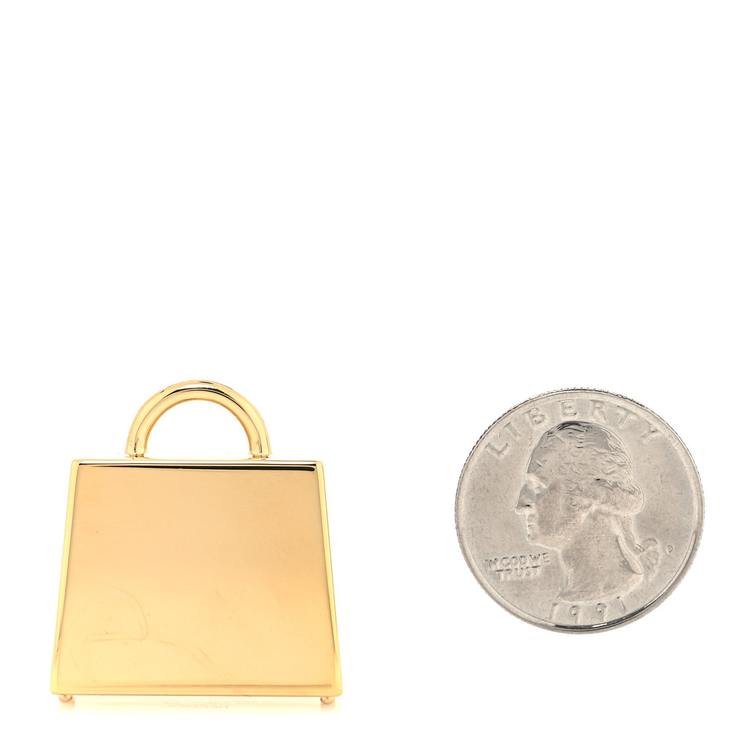 Hermes Lacquered Permabrass Kelly Curiosite Charm Black 2 of 3
