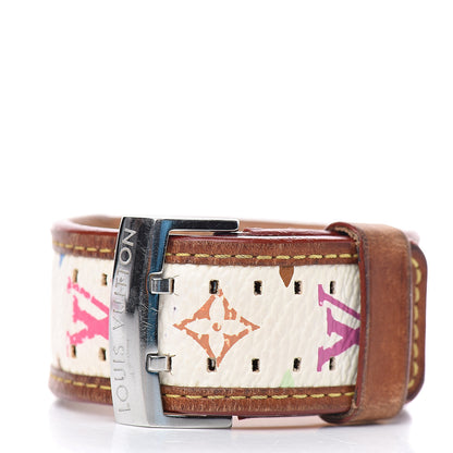 Louis Vuitton Monogram Multicolor 28mm Tambour Murakami Watch Strap White 2 of 6