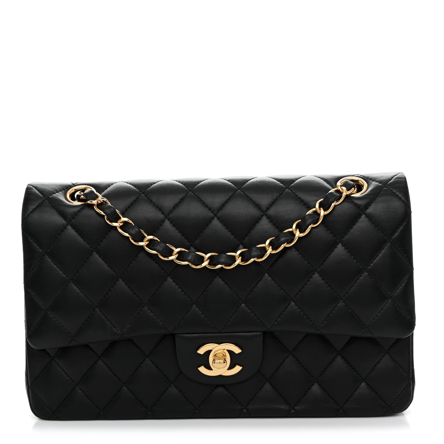 Chanel Lambskin Quilted Medium Double Flap Black 1 of 12