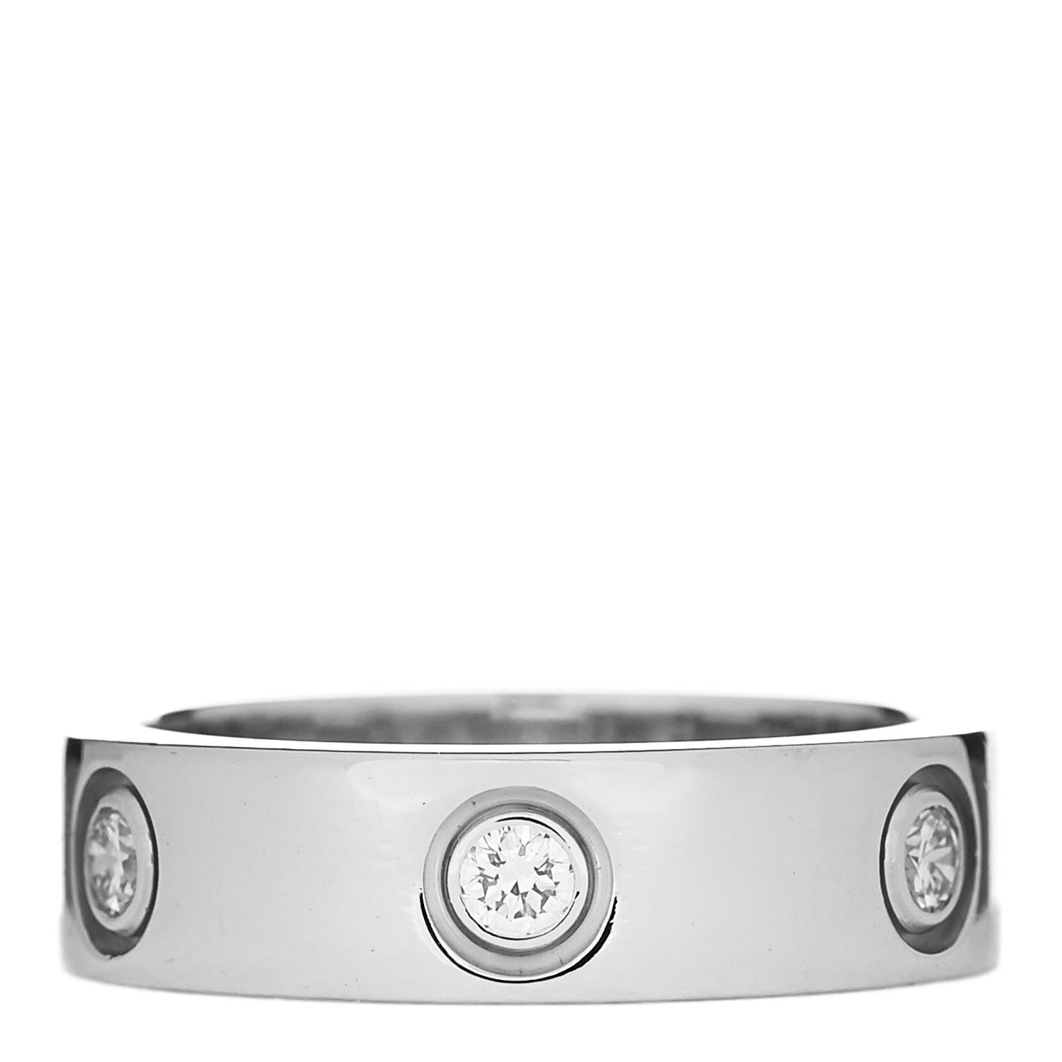 Cartier 18K White Gold 6 Diamond 5.5mm LOVE Ring 54 7 1 of 6