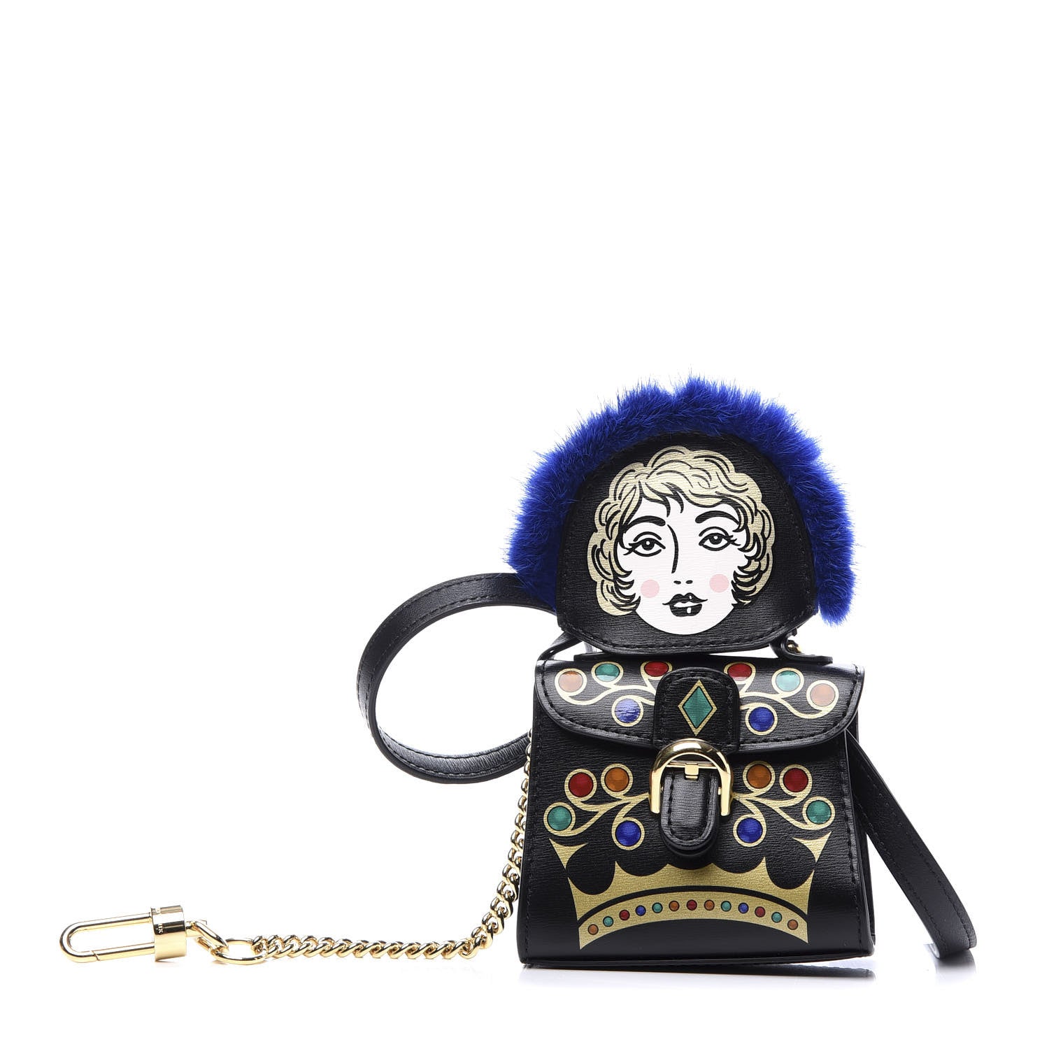 Delvaux Calfskin Print Byzantine Brillant Charm Strap Black 1 of 22