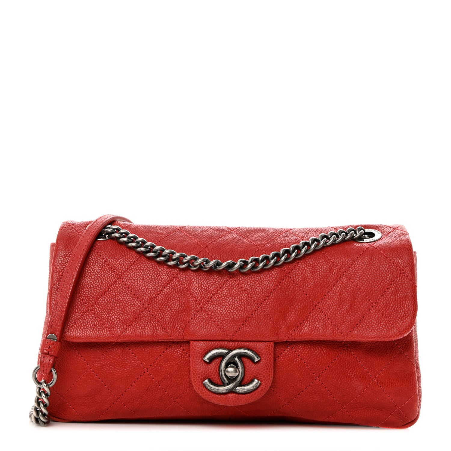 Chanel Caviar Quilted Medium Simply CC Flap Red 1 of 10