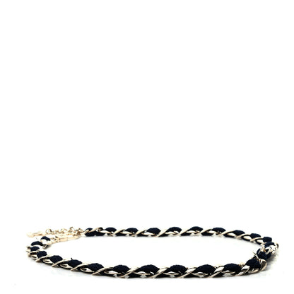 Chanel Terry Cloth Chain CC Medallion Belt Blue Gold 2 of 4