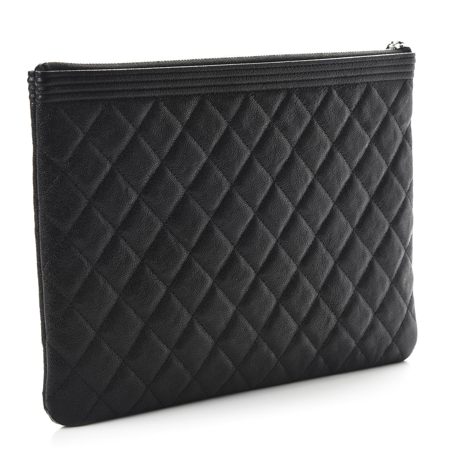 Caviar Quilted Medium Boy Cosmetic Case Black