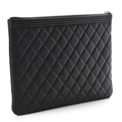 Chanel Caviar Quilted Medium Boy Cosmetic Case Black 3 of 11