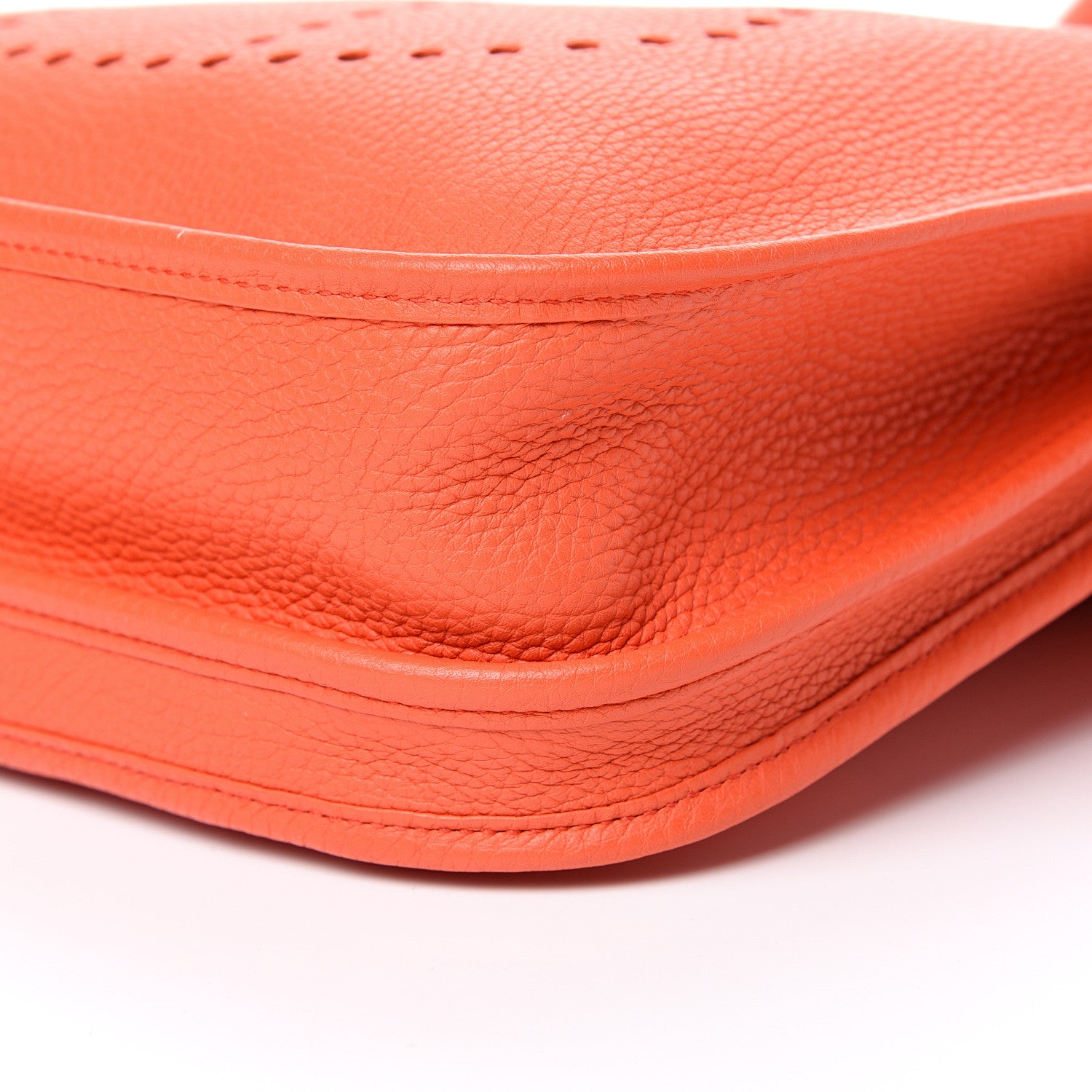 Hermes Taurillon Clemence Evelyne III PM Orange Poppy 9 of 9