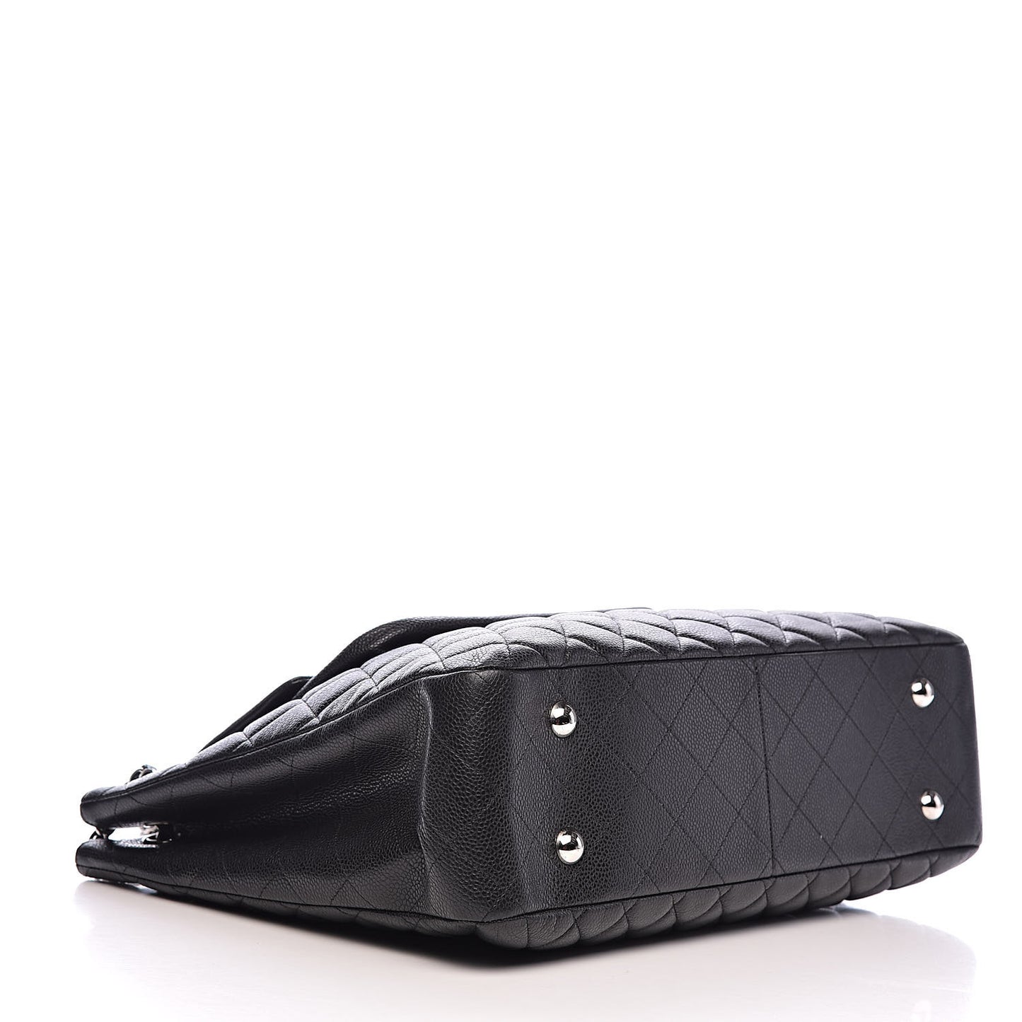 Caviar Quilted Flap Tote Black
