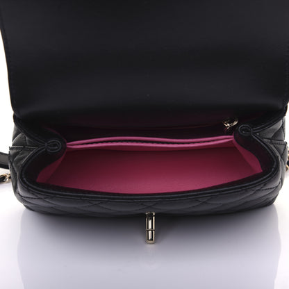 Chanel Goatskin Quilted Rainbow Extra Mini Coco Handle Flap Black 5 of 18