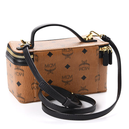 MCM Visetos Vanity Case Cognac Black 3 of 12