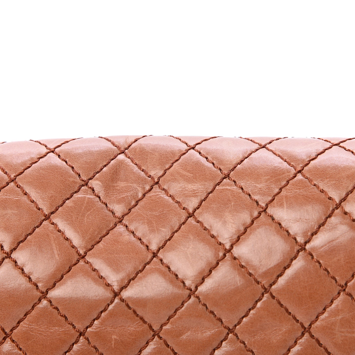 Calfskin Quilted Medium Boy Flap Light Brown