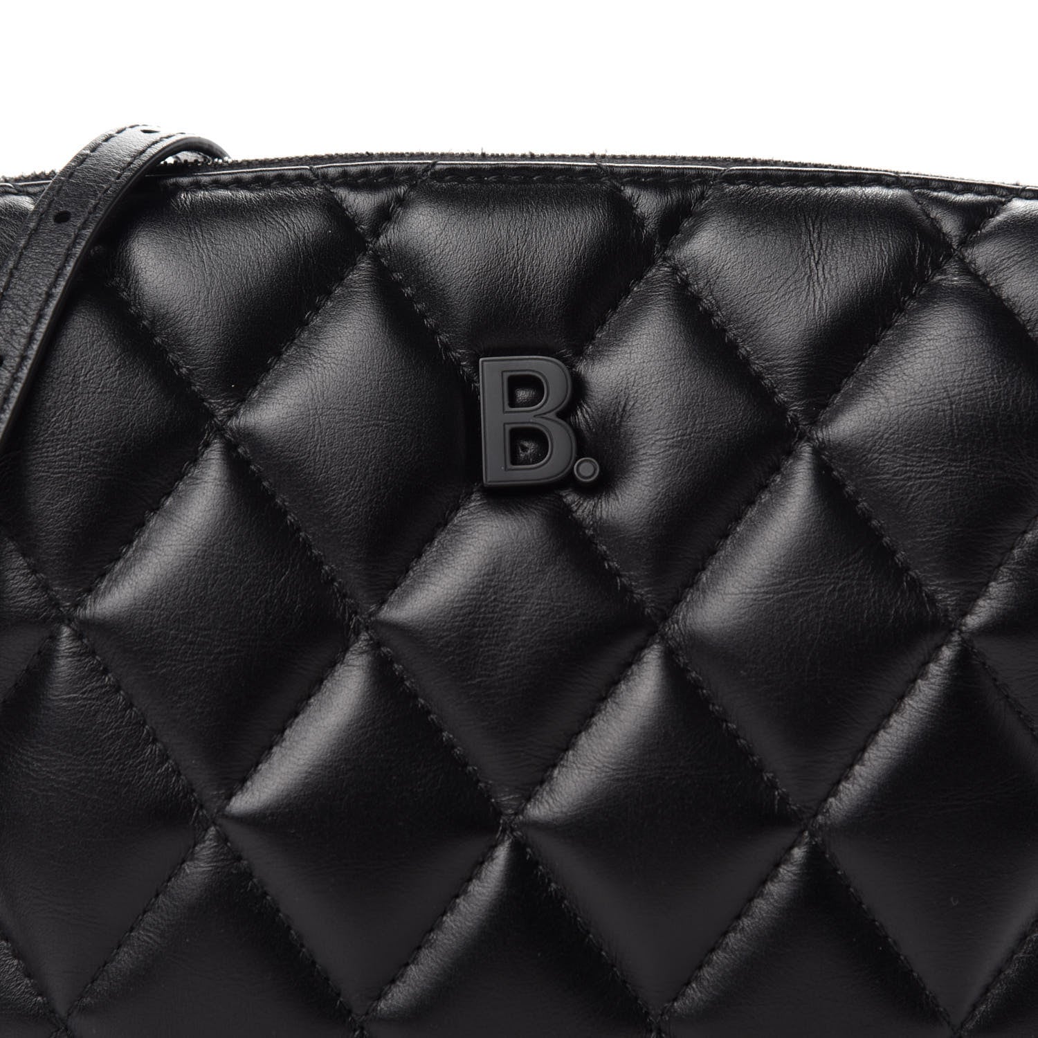 Balenciaga Nappa Calfskin Quilted Touch B Camera Shoulder Bag Black 9 of 9