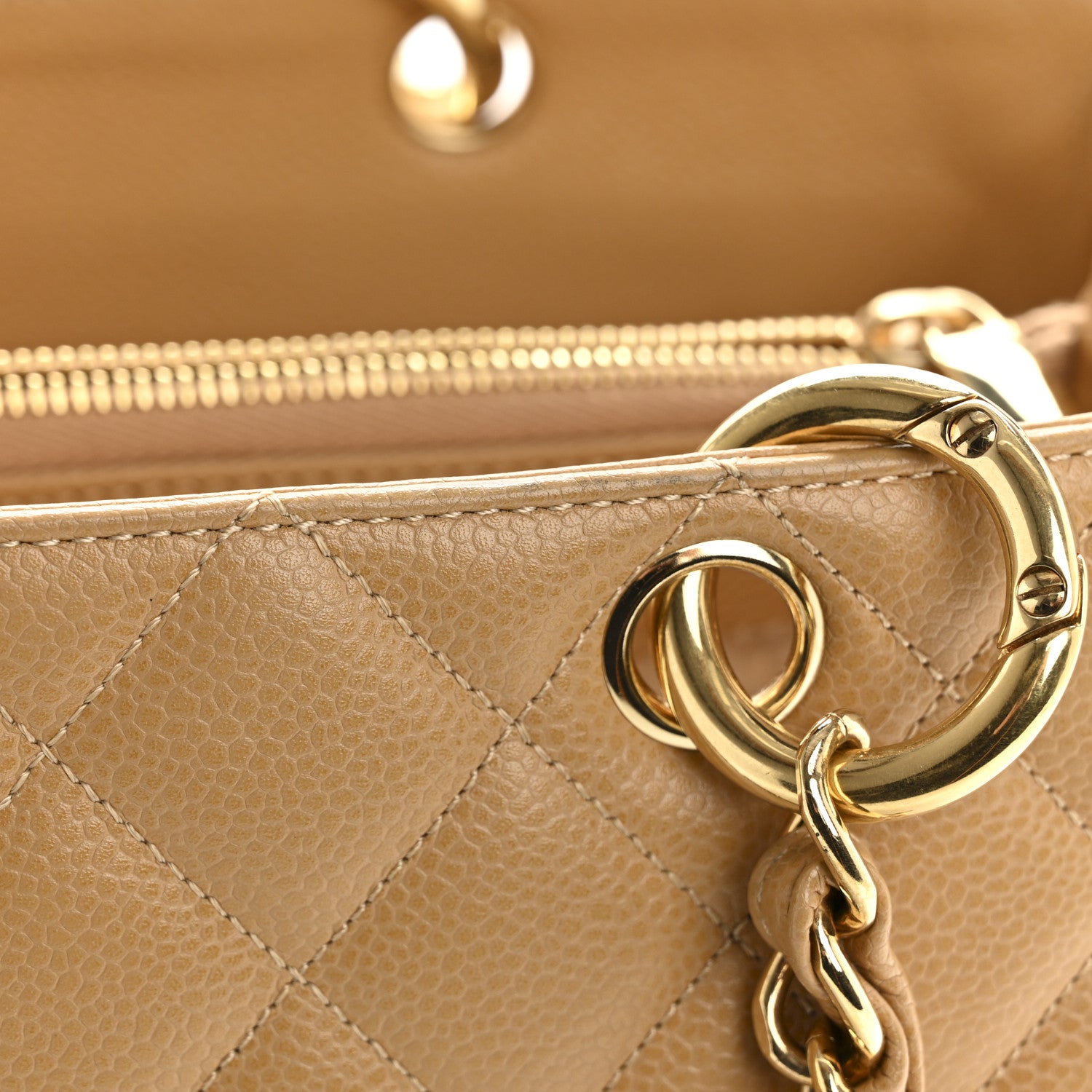 Chanel Caviar Quilted Grand Shopping Tote GST Dark Beige 16 of 16