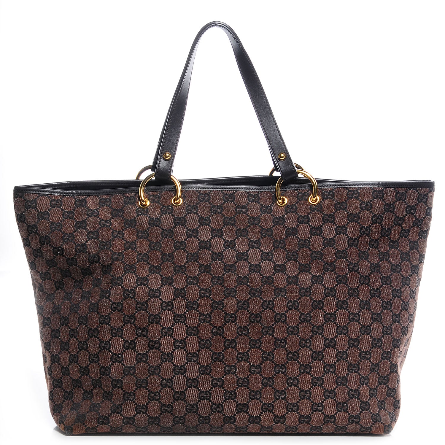 Gucci Monogram Denim Large Tote Brown 1 of 7