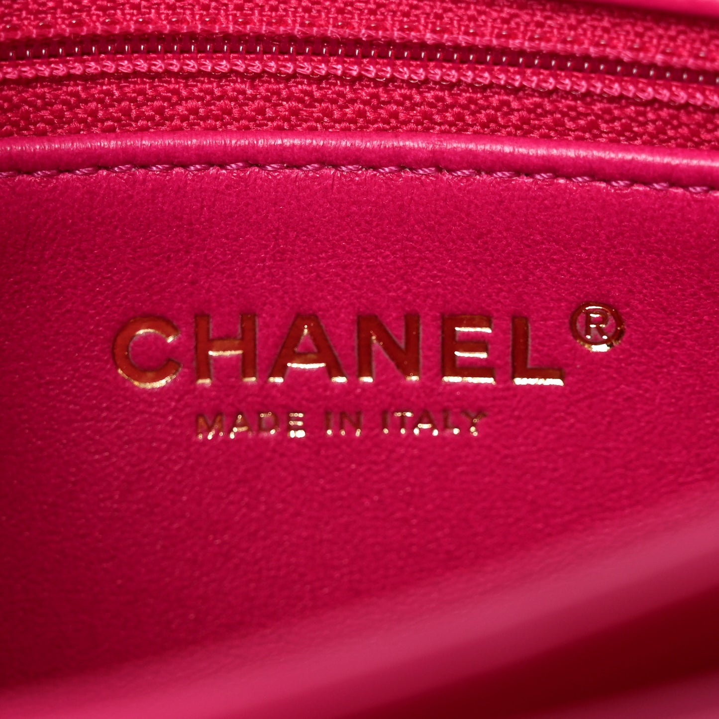Lambskin Quilted On And On Small Chain Flap Fuchsia